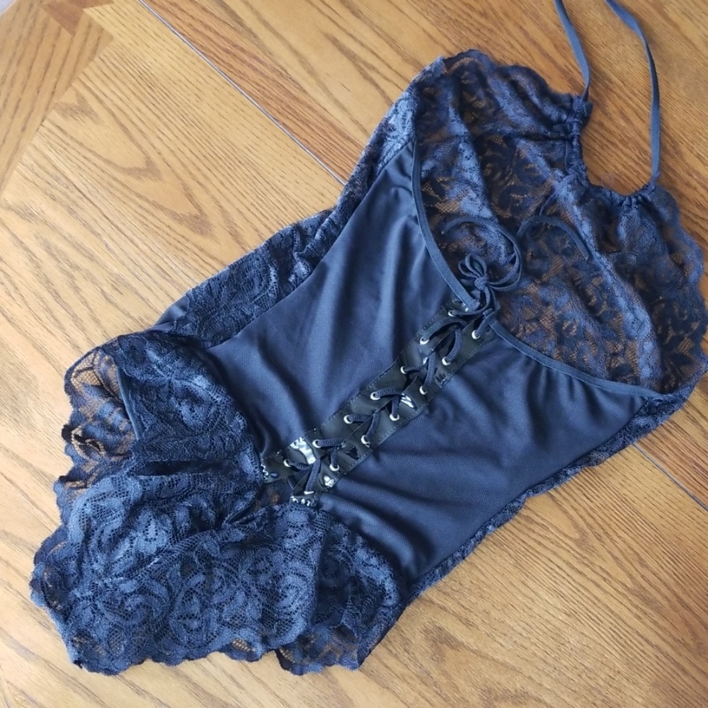 ***LAST 1***BLACK lace bandage teddy - Picture 5 of 7